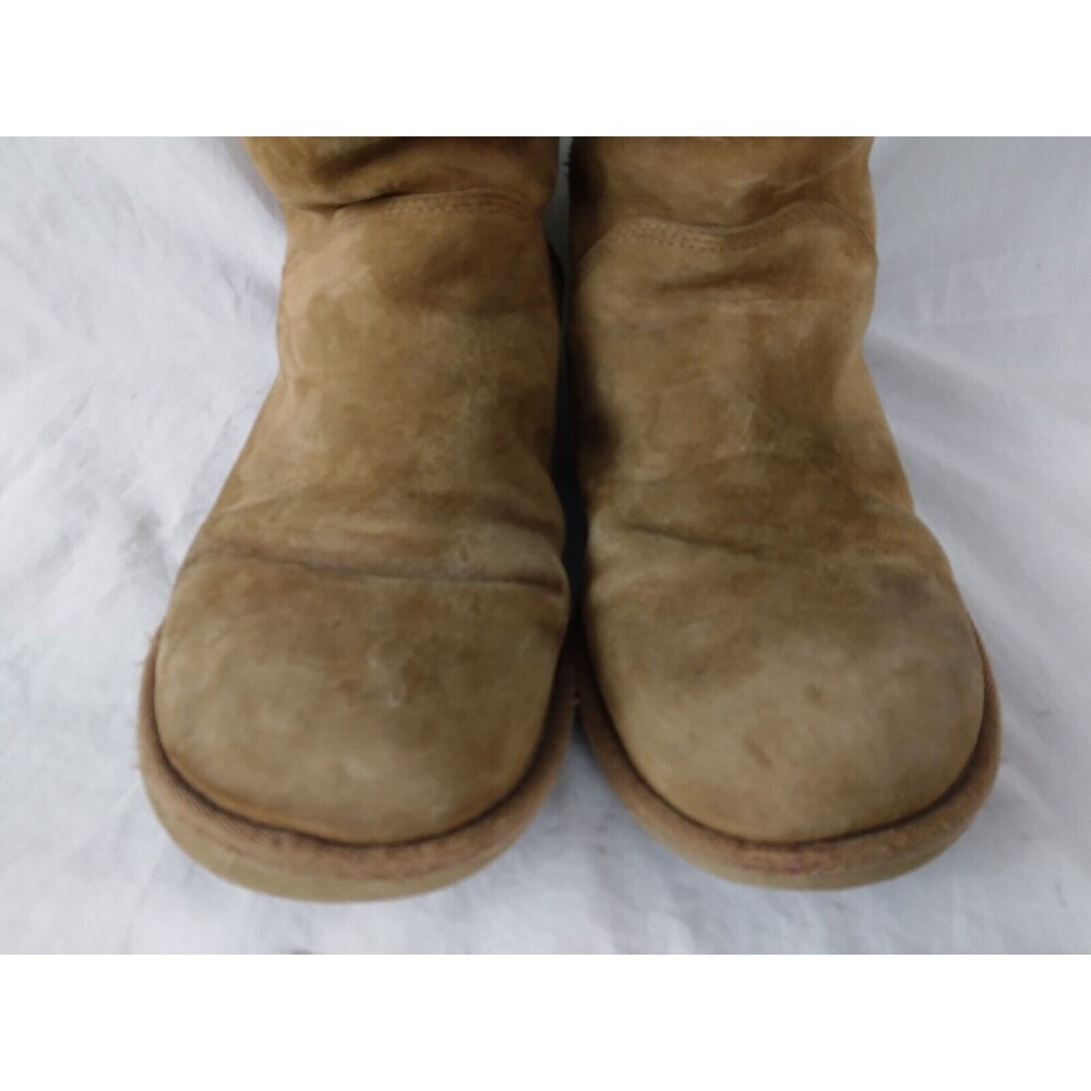 UGG Australia Kenly 1890 Winter Tall Chestnut Suede Side Zip Boots Womens Size 9 - Picture 4 of 13